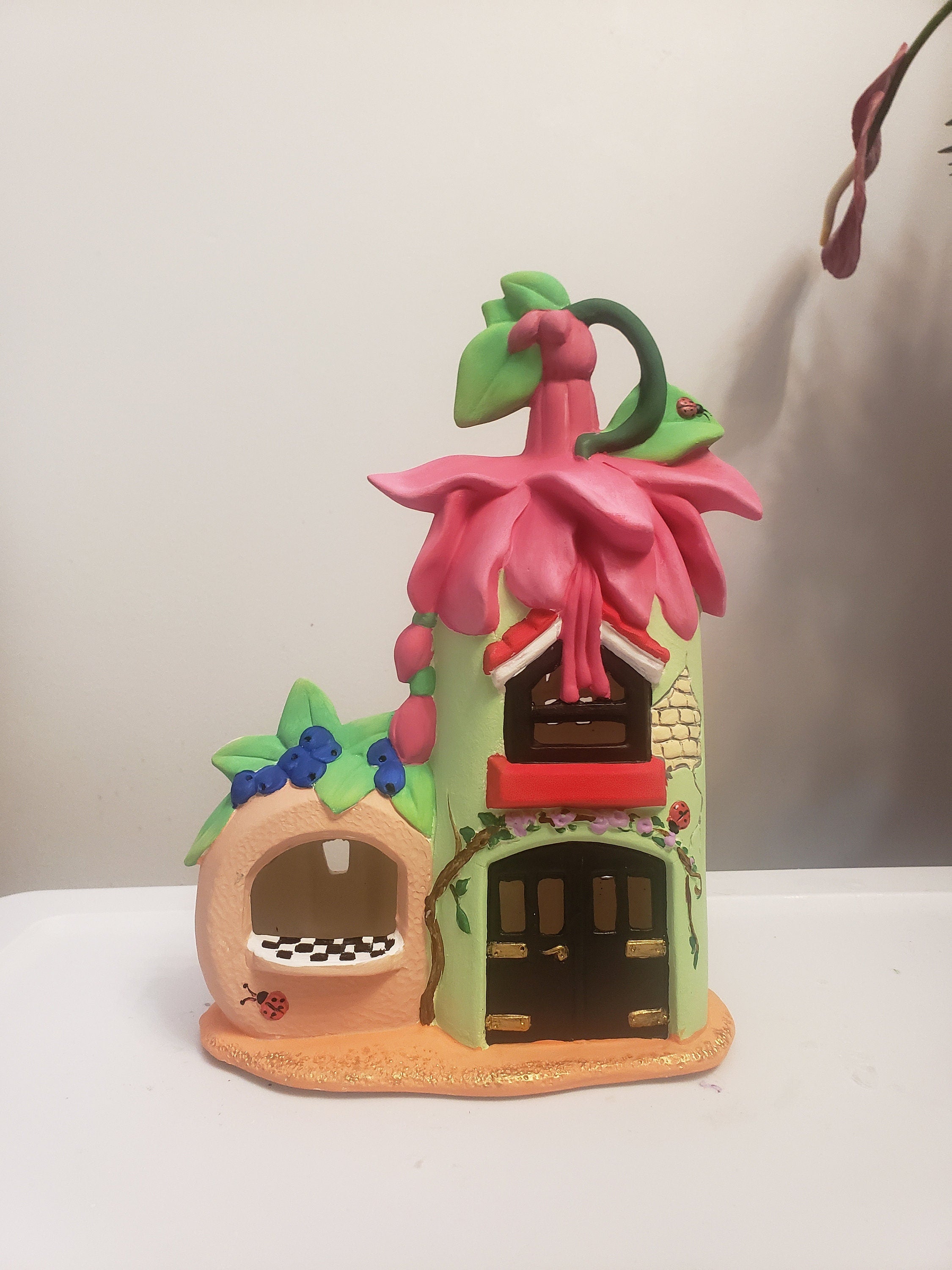 Fairy house-Fuschia Farm & Berry Stand-painted!
