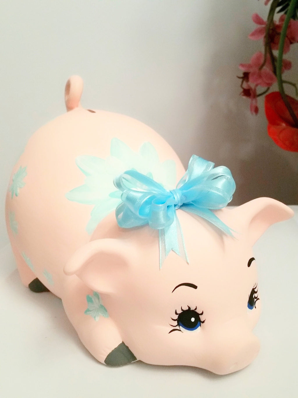 Personalized piggy bank/piggy bank/baby bank/ceramics bank/hand-painted piggy bank/baby gift/baby shower gift