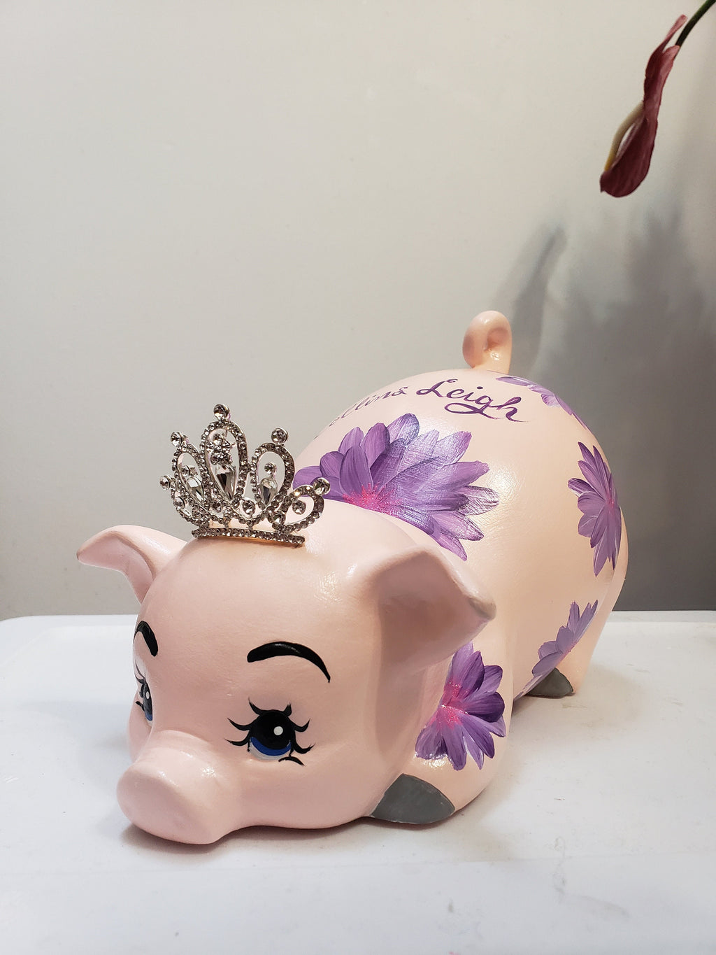 Personalized piggy bank/piggy bank/baby bank/ceramics bank/hand-painted piggy bank/baby gift/baby shower gift
