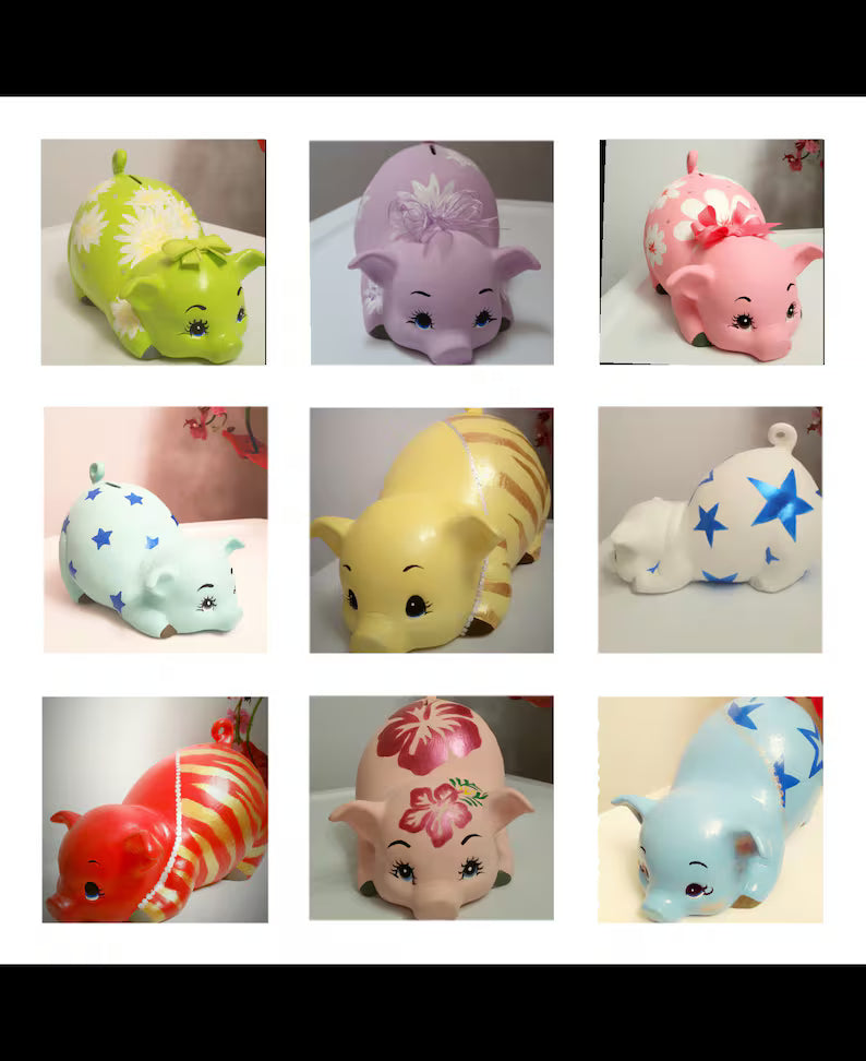 Small Piggy Bank: Custom Painted
