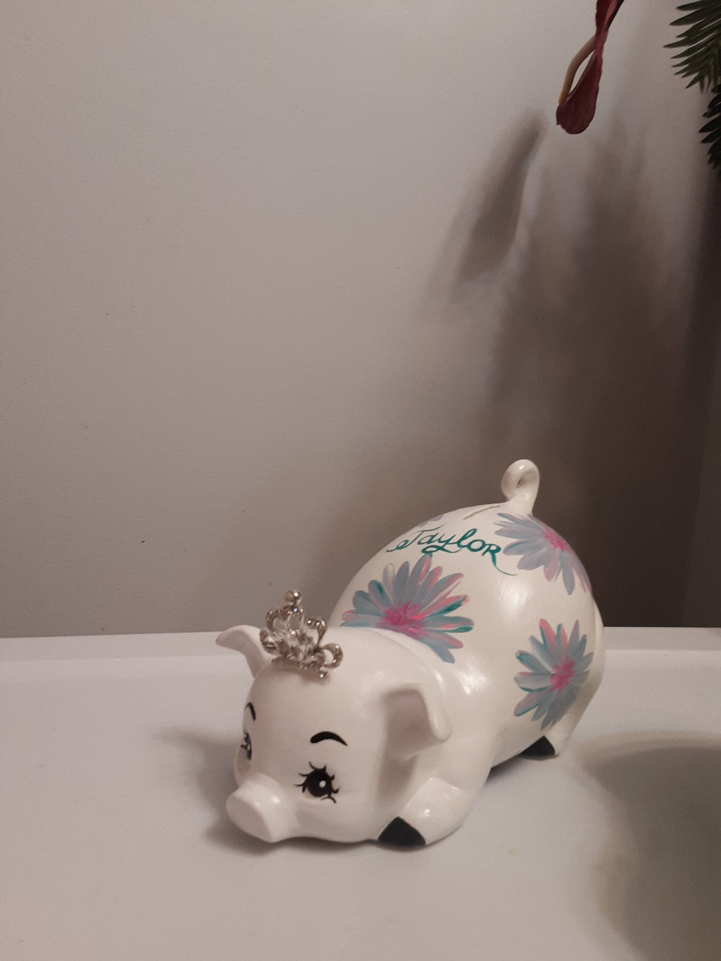 Large Piggy bank/personalized piggy bank/custom piggy bank/girls piggy bank/ceramic piggy bank/baby gift/baby shower gift/birthday gift