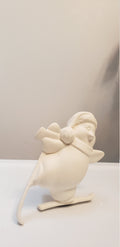 Penguin skiing bisque/Christmas decor bisque