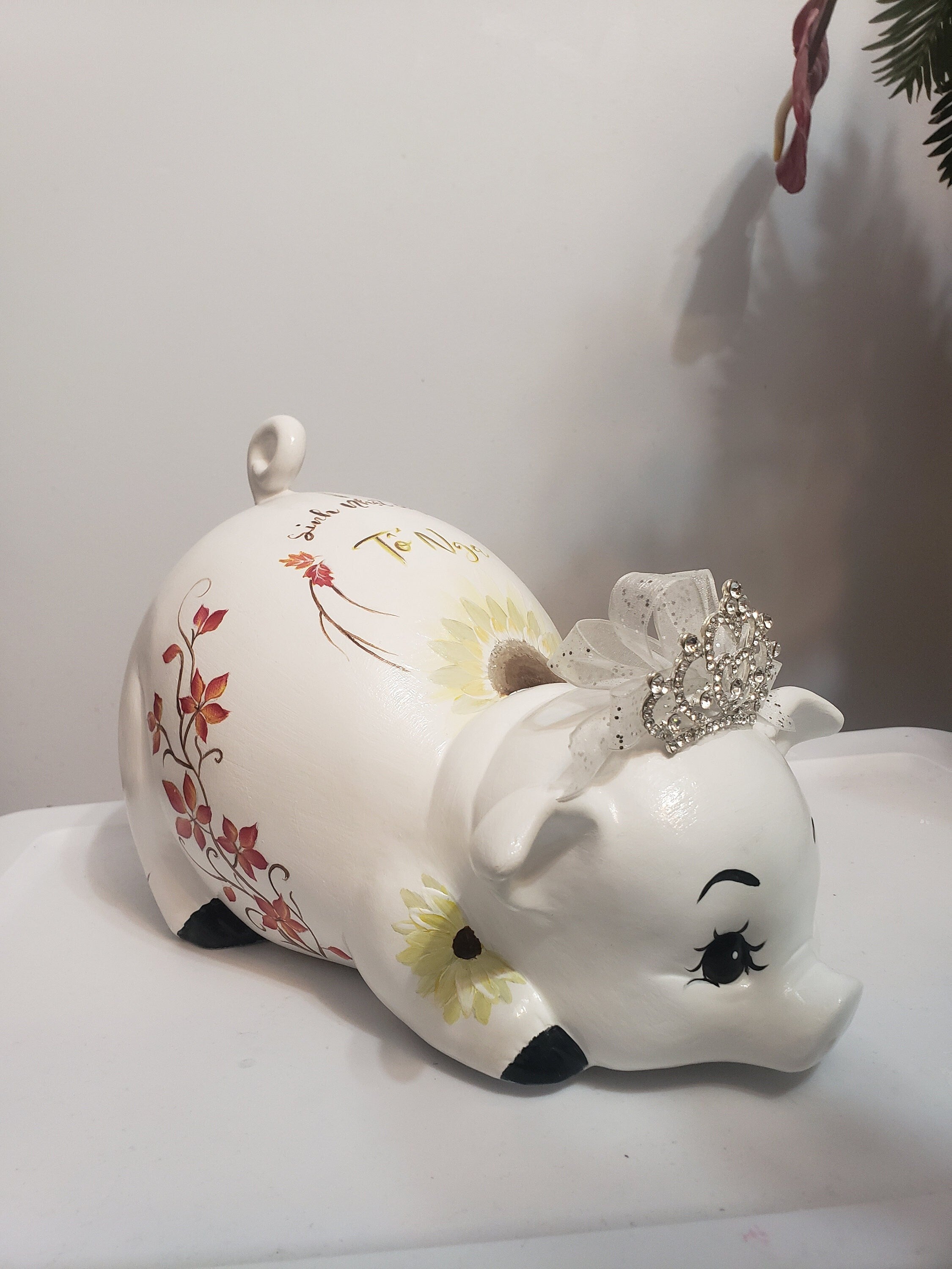 Large custom piggy bank/piggy bank/Ceramic piggy bank/baby gift/baby shower gift