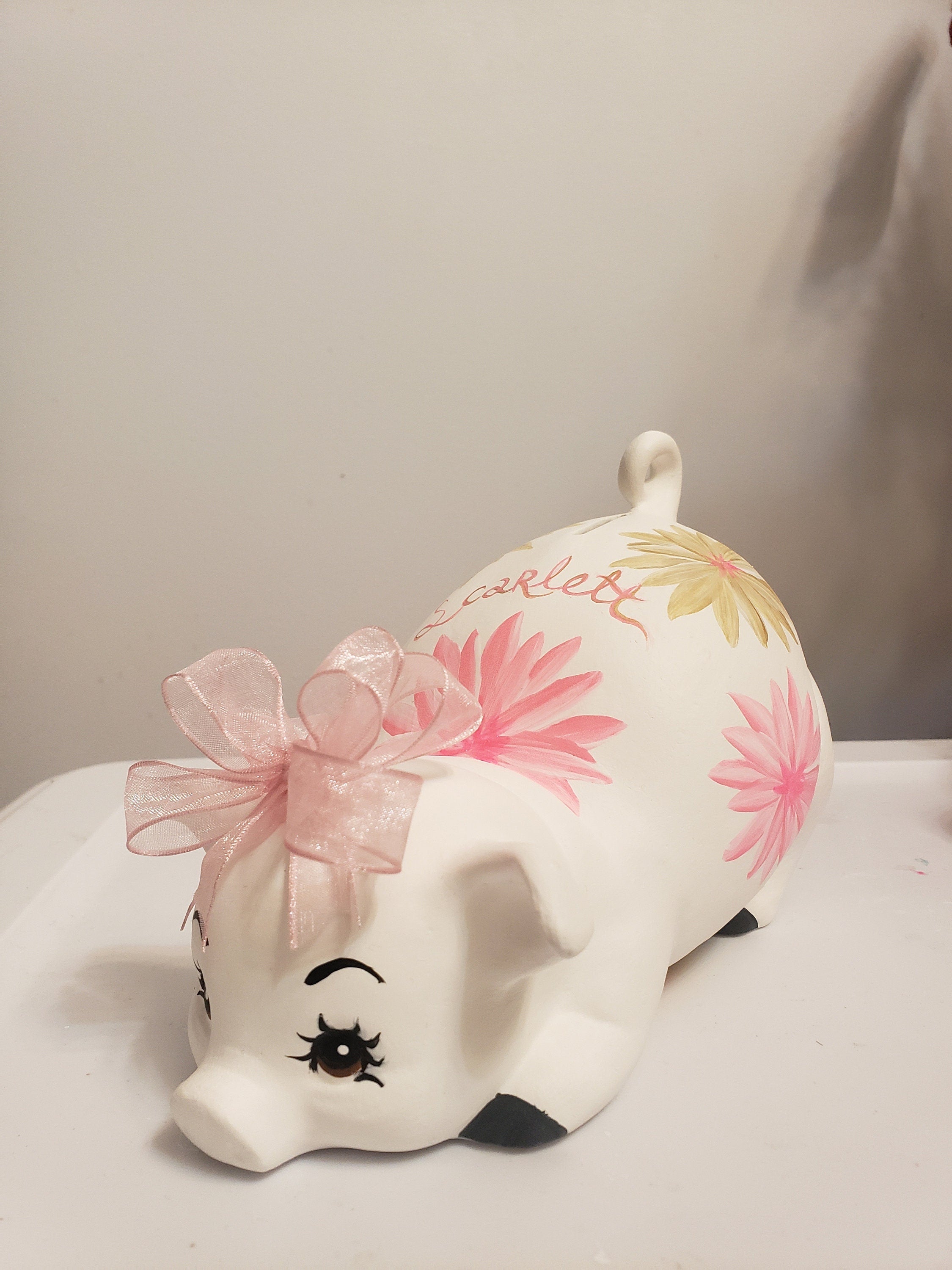 Piggy bank/personalized piggy bank/custom piggy bank/girls piggy bank/ceramic piggy bank/baby gift/baby shower gift/birthday gift