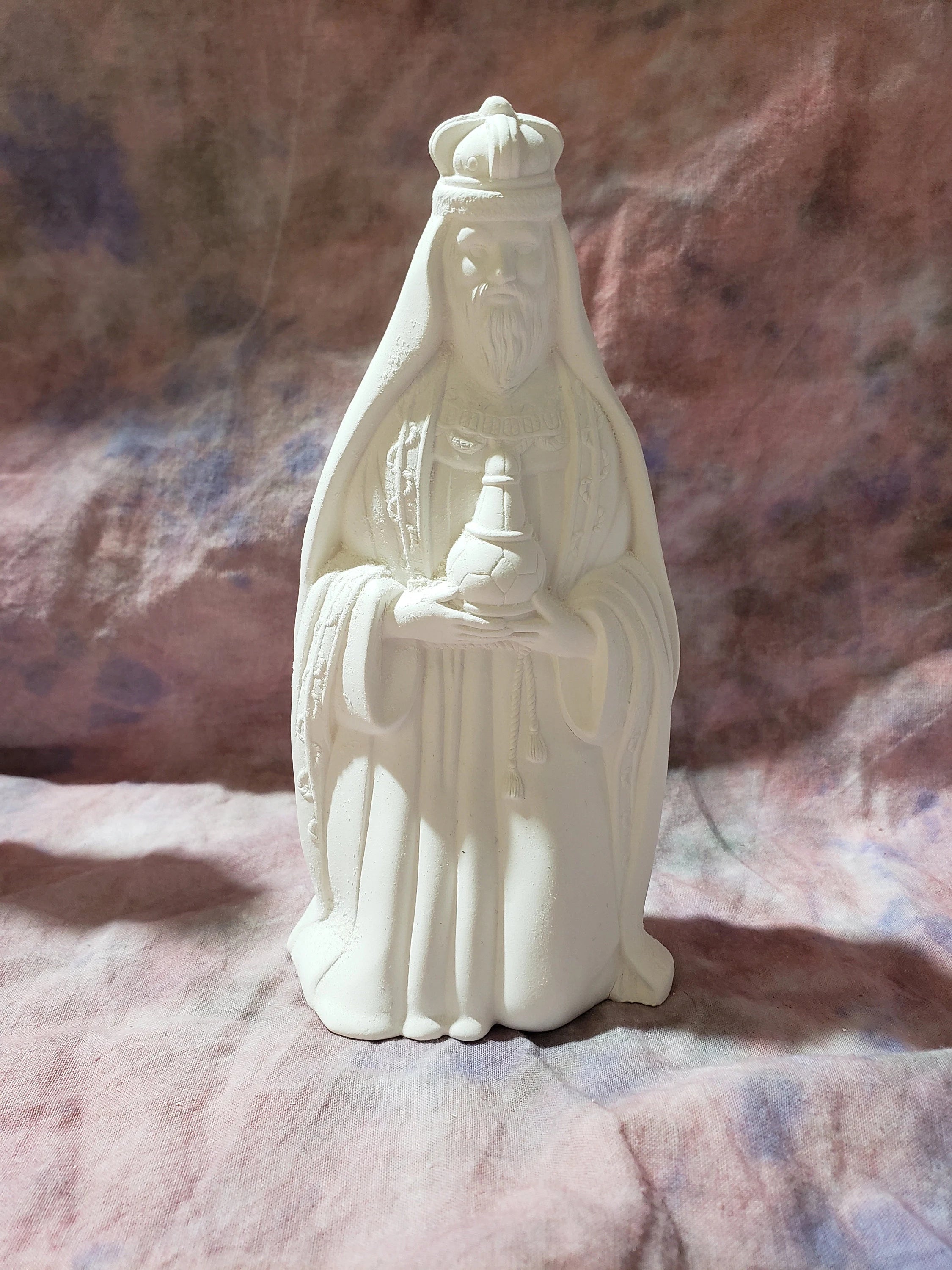 Large 18 Pieces Ceramic Nativity Set - Bisque