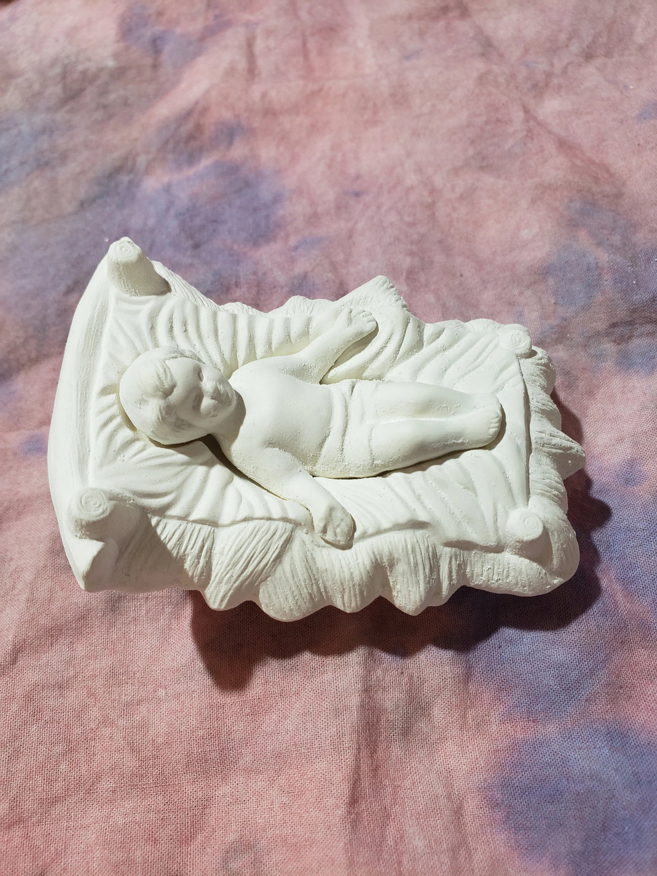 Large 18 Pieces Ceramic Nativity Set - Bisque