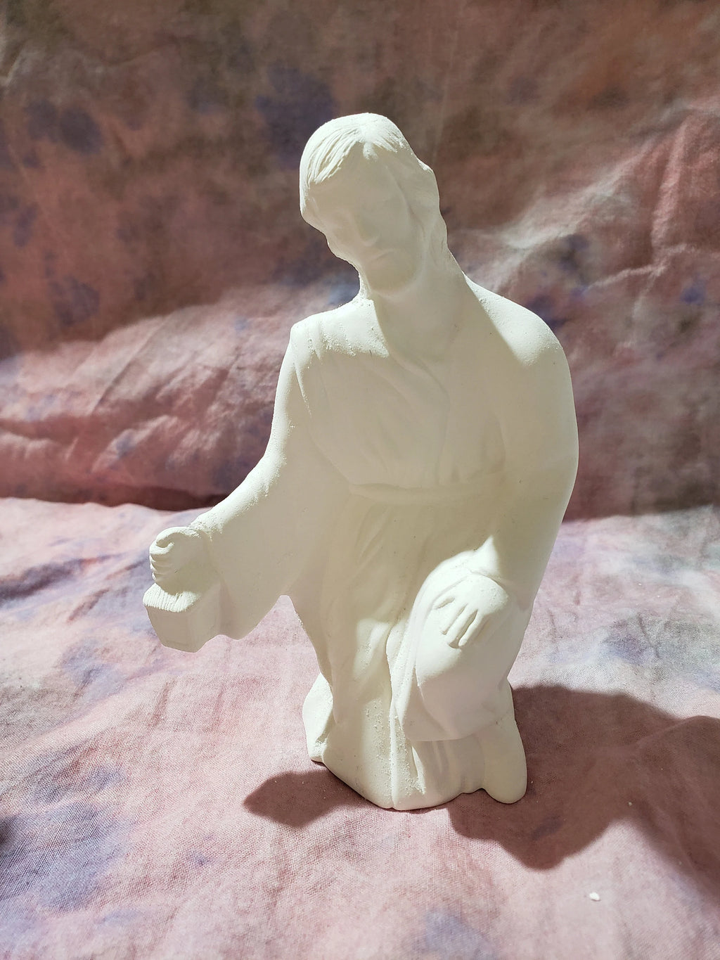 Large 18 Pieces Ceramic Nativity Set - Bisque