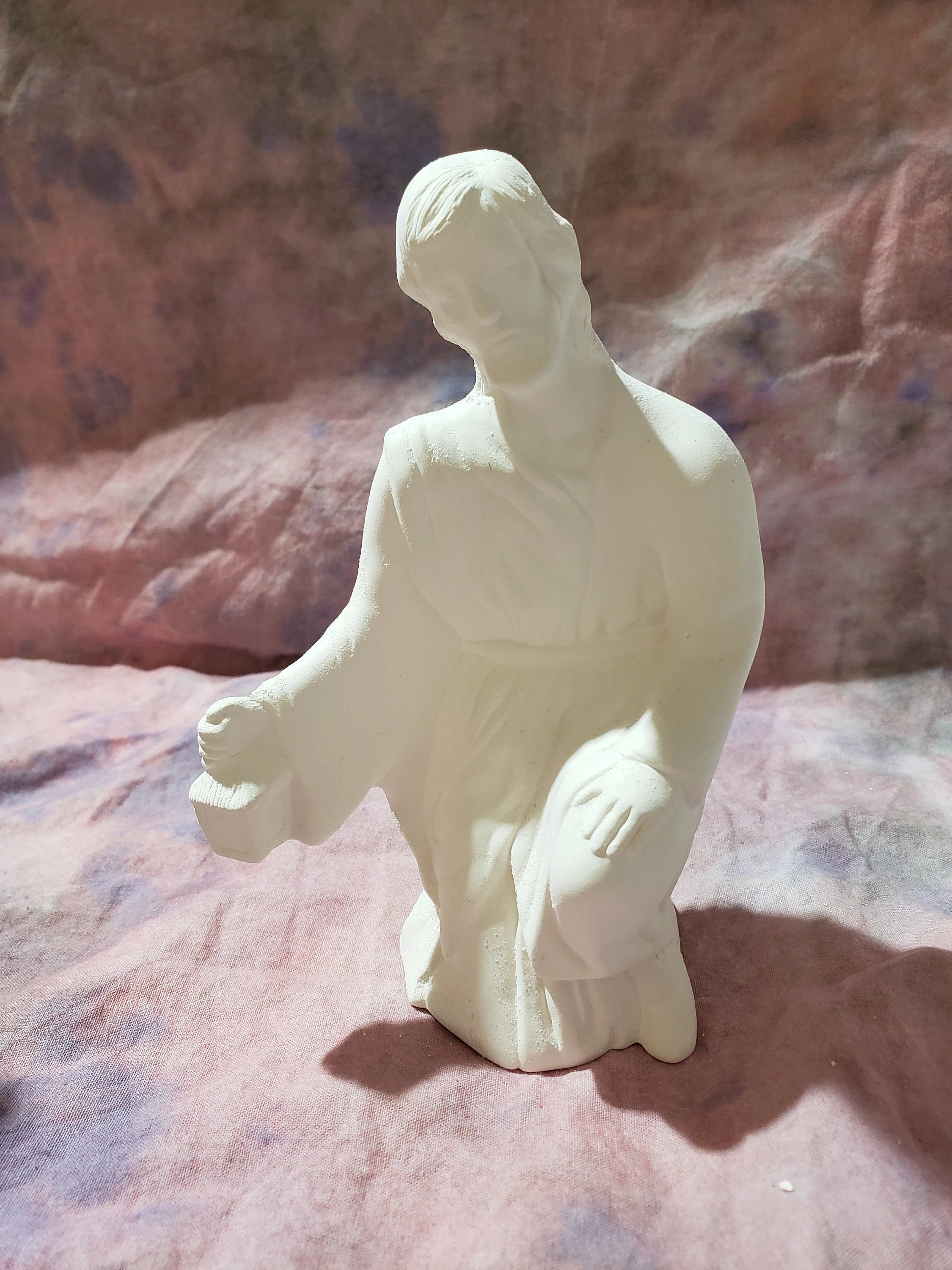 Large 18 Pieces Ceramic Nativity Set - Bisque